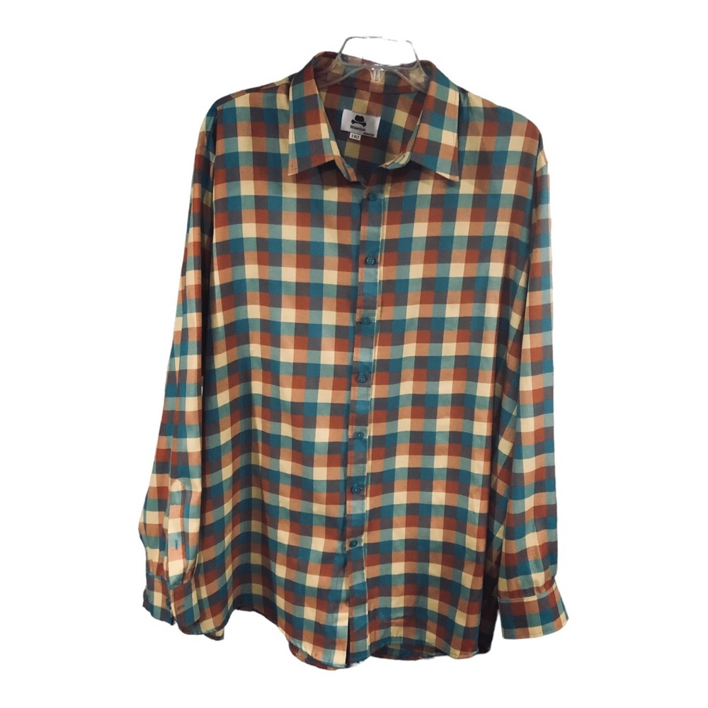 WINSTON Shirt Men sz 3XLT Button Down LS Looking RAD in Plaid Dress Casual Top
